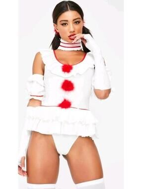 Forplay x FashionNova Pennywise IT One Piece Sexy Clown Jumpsuit Costume XS